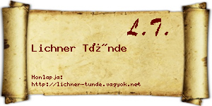 Lichner Tünde névjegykártya