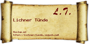 Lichner Tünde névjegykártya